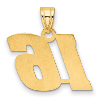 14k Yellow Gold Polished Block Number 16 Pendant