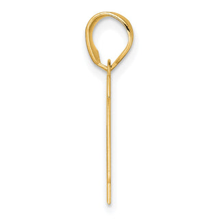 14k Yellow Gold Polished Block Number 17 Pendant