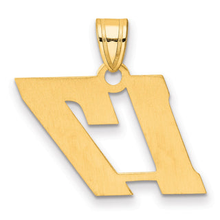 14k Yellow Gold Polished Block Number 17 Pendant