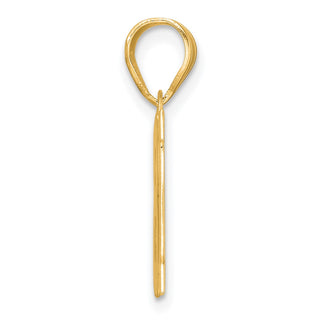 14k Yellow Gold Polished Block Number 18 Pendant