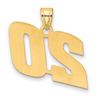 14k Yellow Gold Polished Block Number 20 Pendant