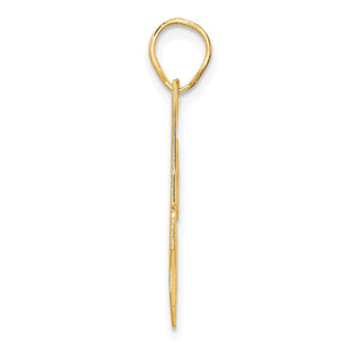 14k Yellow Gold Polished Block Number 24 Pendant