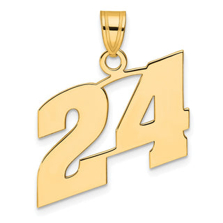 14k Yellow Gold Polished Block Number 24 Pendant