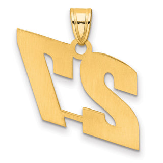 14k Yellow Gold Polished Block Number 27 Pendant