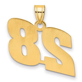14k Yellow Gold Polished Block Number 28 Pendant