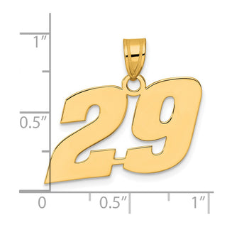 14k Yellow Gold Polished Block Number 29 Pendant