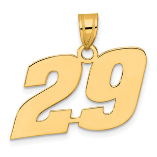 14k Yellow Gold Polished Block Number 29 Pendant