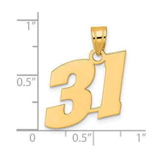 14k Yellow Gold Polished Block Number 31 Pendant