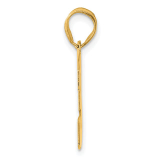 14k Yellow Gold Polished Block Number 33 Pendant