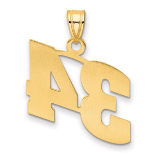 14k Yellow Gold Polished Block Number 34 Pendant