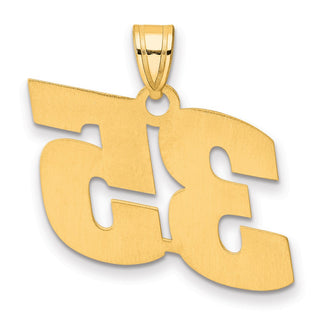14k Yellow Gold Polished Block Number 35 Pendant