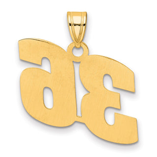 14k Yellow Gold Polished Block Number 36 Pendant