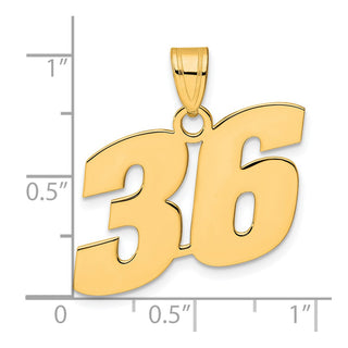 14k Yellow Gold Polished Block Number 36 Pendant