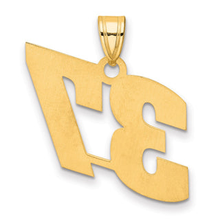 14k Yellow Gold Polished Block Number 37 Pendant