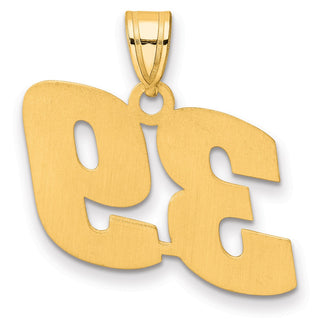 14k Yellow Gold Polished Block Number 39 Pendant