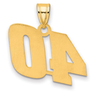 14k Yellow Gold Polished Block Number 40 Pendant