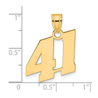 14k Yellow Gold Polished Block Number 41 Pendant
