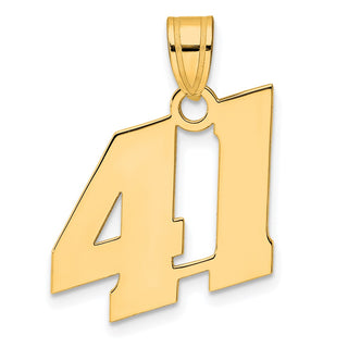 14k Yellow Gold Polished Block Number 41 Pendant