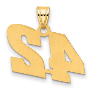 14k Yellow Gold Polished Block Number 42 Pendant