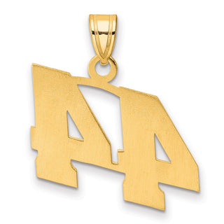 14k Yellow Gold Polished Block Number 44 Pendant