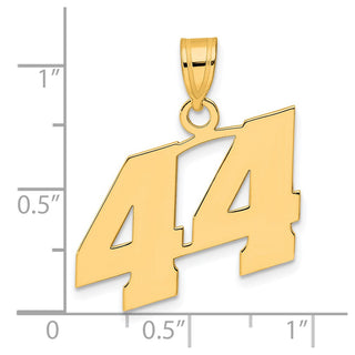 14k Yellow Gold Polished Block Number 44 Pendant