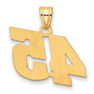 14k Yellow Gold Polished Block Number 45 Pendant