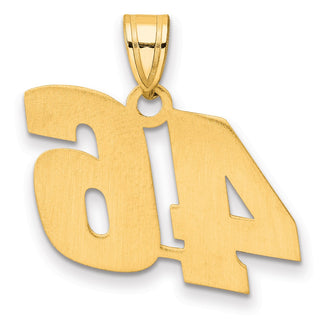 14k Yellow Gold Polished Block Number 46 Pendant