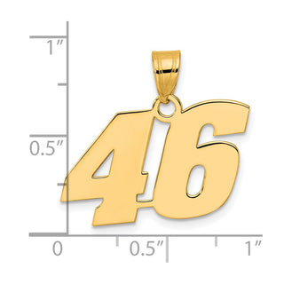 14k Yellow Gold Polished Block Number 46 Pendant