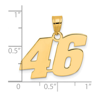 14k Yellow Gold Polished Block Number 46 Pendant