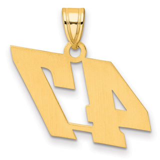 14k Yellow Gold Polished Block Number 47 Pendant