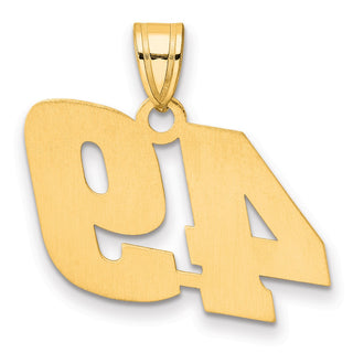 14k Yellow Gold Polished Block Number 49 Pendant