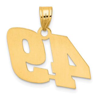 14k Yellow Gold Polished Block Number 49 Pendant