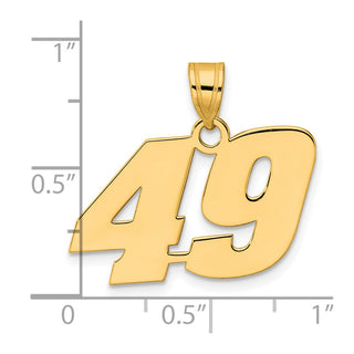 14k Yellow Gold Polished Block Number 49 Pendant