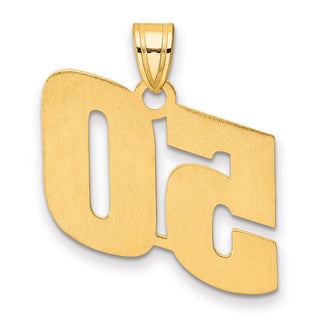 14k Yellow Gold Polished Block Number 50 Pendant