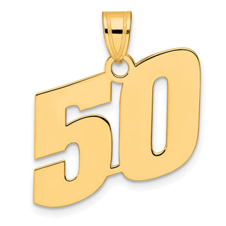 14k Yellow Gold Polished Block Number 50 Pendant