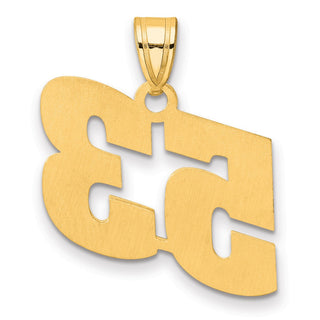 14k Yellow Gold Polished Block Number 53 Pendant