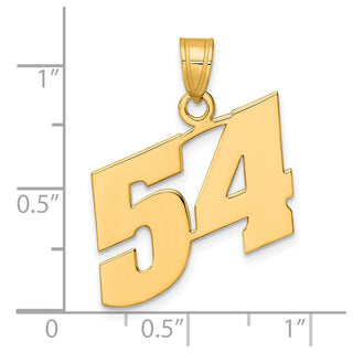 14k Yellow Gold Polished Block Number 54 Pendant