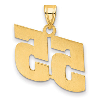 14k Yellow Gold Polished Block Number 55 Pendant