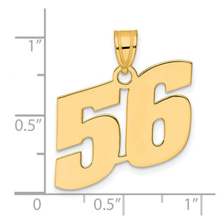 14k Yellow Gold Polished Block Number 56 Pendant