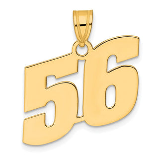 14k Yellow Gold Polished Block Number 56 Pendant