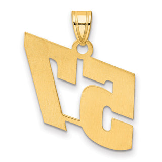 14k Yellow Gold Polished Block Number 57 Pendant