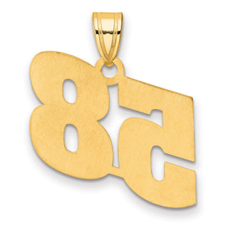 14k Yellow Gold Polished Block Number 58 Pendant