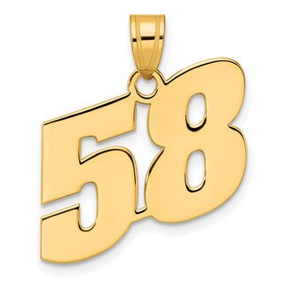 14k Yellow Gold Polished Block Number 58 Pendant