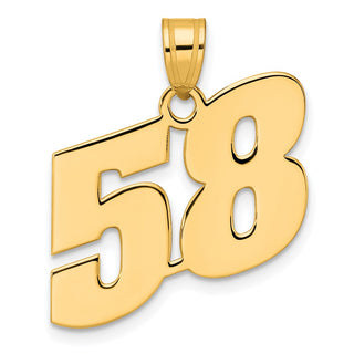 14k Yellow Gold Polished Block Number 58 Pendant