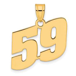 14k Yellow Gold Polished Block Number 59 Pendant