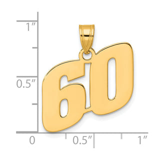 14k Yellow Gold Polished Block Number 60 Pendant