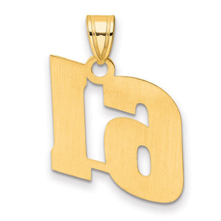 14k Yellow Gold Polished Block Number 61 Pendant