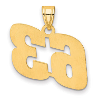 14k Yellow Gold Polished Block Number 63 Pendant