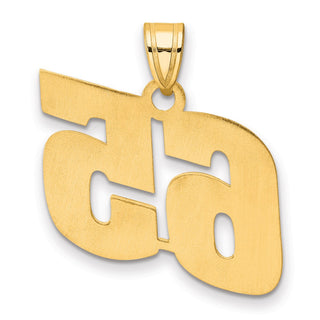 14k Yellow Gold Polished Block Number 65 Pendant