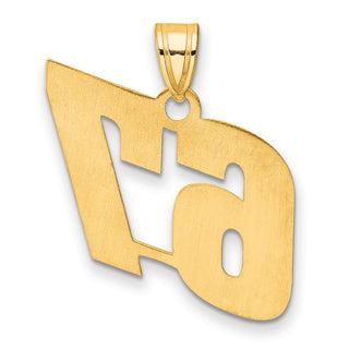 14k Yellow Gold Polished Block Number 67 Pendant